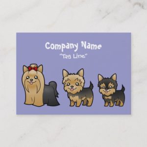 Cartoon Yorkshire Terriers Business Card