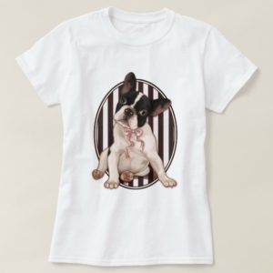 Chic french bulldog and classic stripes T-Shirt