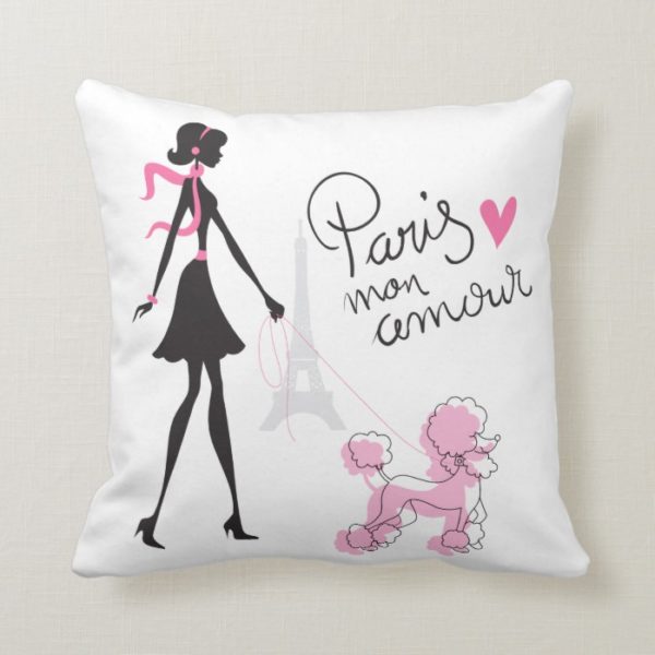 Chic Paris themed decorative pillow gift