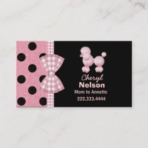 Chic Pink Poodle Mommy Card
