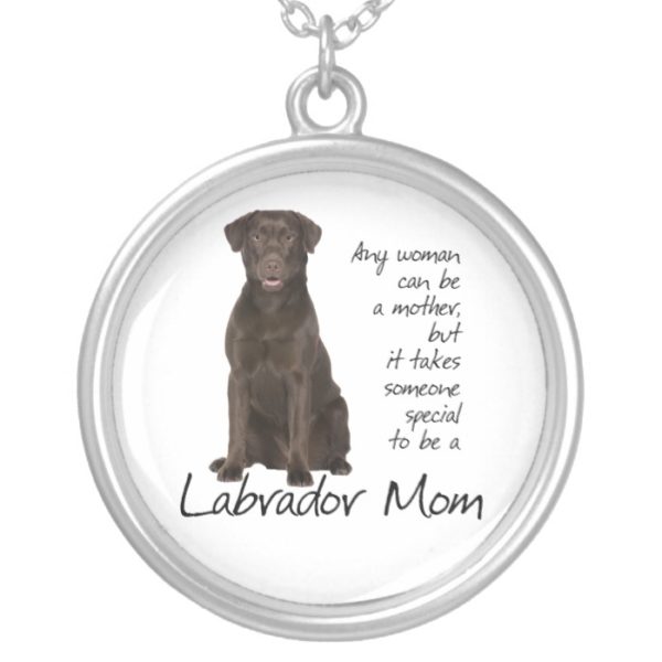 Chocolate Lab Mom Silver Plated Necklace