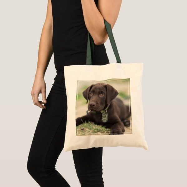 Chocolate Lab Puppy Tote Bag