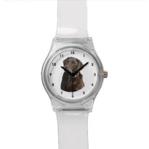 Chocolate Labrador photo portrait Wristwatch