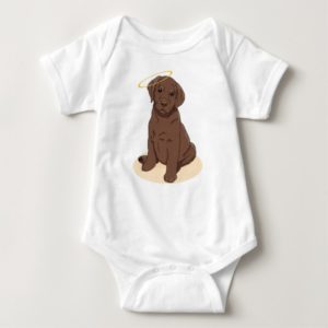 Chocolate Labrador Retriever Angel Baby Bodysuit