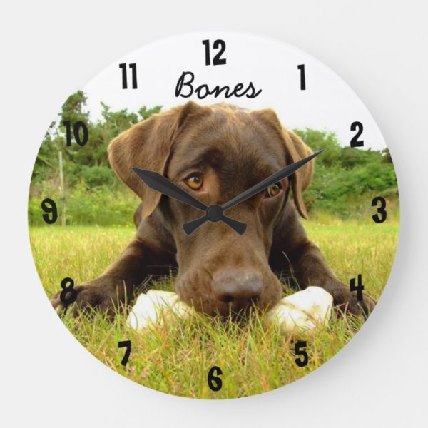 Chocolate Labrador Retriever Custom Wall Clock