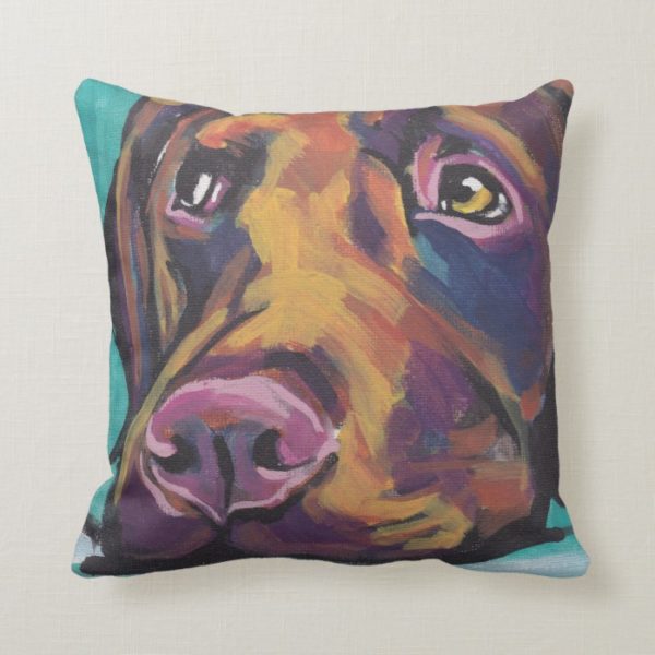 Chocolate Labrador Retriever Pop Art Pillow