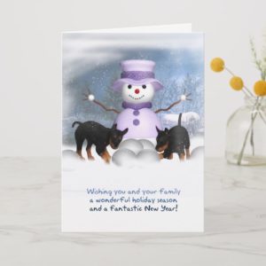 Christmas Card With Rottweiler Puppies - Called Wh