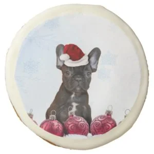 Christmas French Bulldog Sugar Cookie