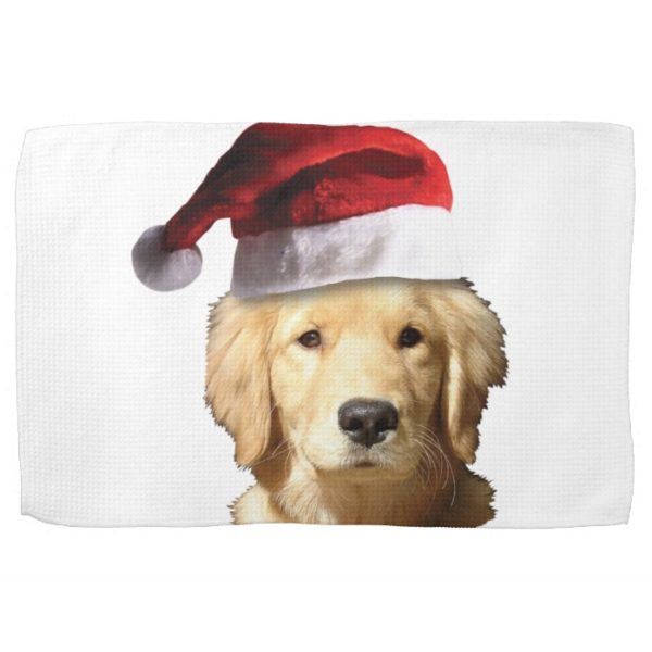 Christmas Golden Retriever Kitchen Towel
