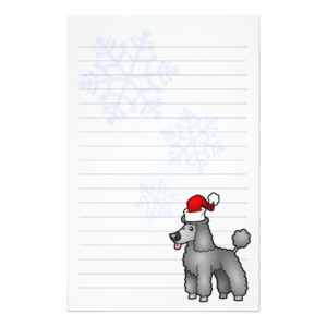 Christmas Poodle (silver puppy cut) Stationery