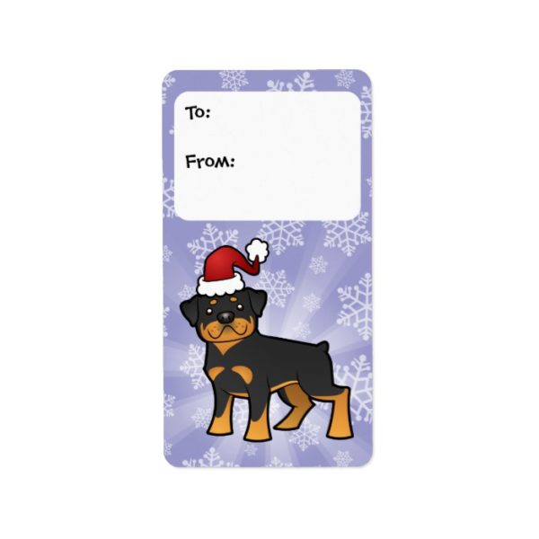 Christmas Rottweiler Gift Tags
