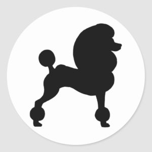 Clipped Standard Poodle Classic Round Sticker