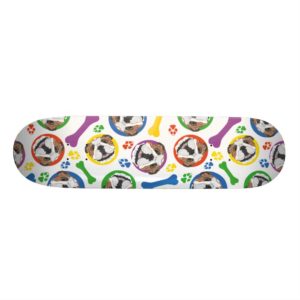 Colorful and playful English Bulldog Skateboard