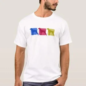 Colorful German Shorthaired Pointer Silhouettes T-Shirt
