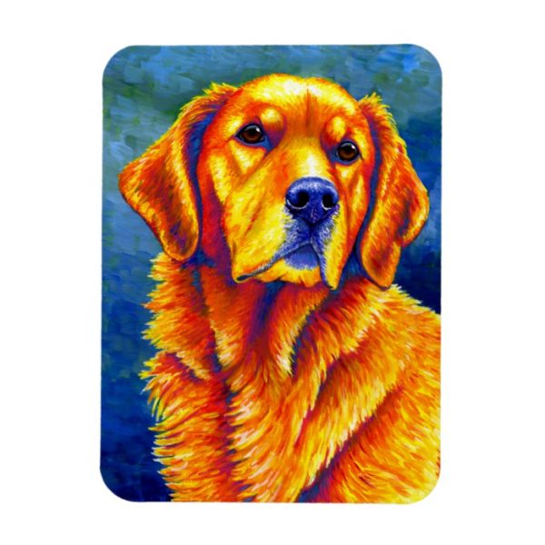 Colorful Golden Retriever Dog Flexible Magnet
