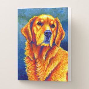 Colorful Golden Retriever Dog Pocket Folder