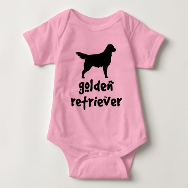Cool Text Golden Retriever Baby Bodysuit