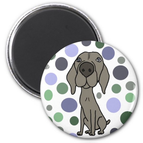 Cool Weimaraner and Circle Pattern Abstract Art Magnet