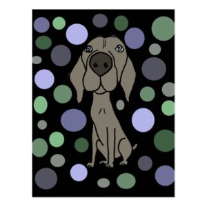 Cool Weimaraner and Circle Pattern Abstract Art Postcard