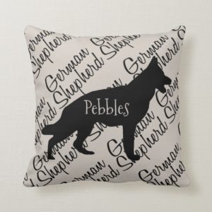 Custom German Shepherd Dog Silhouette Throw Pillow