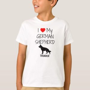 Custom I Love My German Shepherd T-Shirt