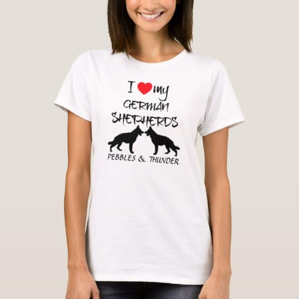 Custom I Love My German Shepherd T-Shirt
