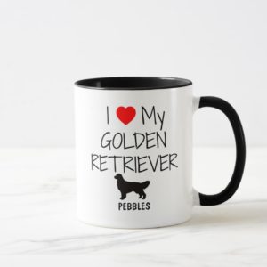 Custom I Love My Golden Retriever Mug