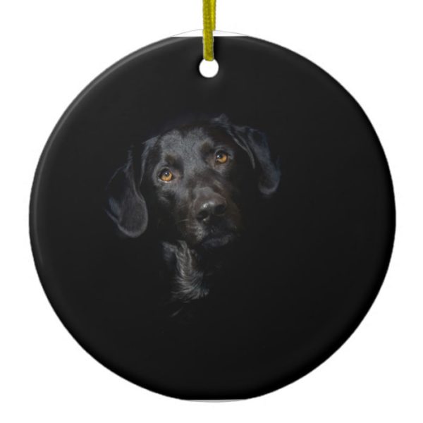 Customizable Black Labrador Retriever Ceramic Ornament