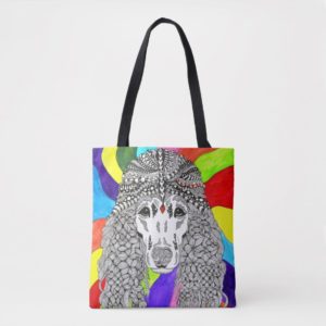 Cute and Colorful Poodle Tote Bag