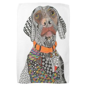 Cute and Colorful Weimaraner Kitchen Towel