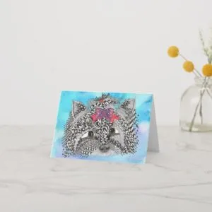 Cute and Colorful Yorkshire Terrier Greeting Card