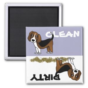 Cute Beagle Clean Dirty Dishwasher Magnet