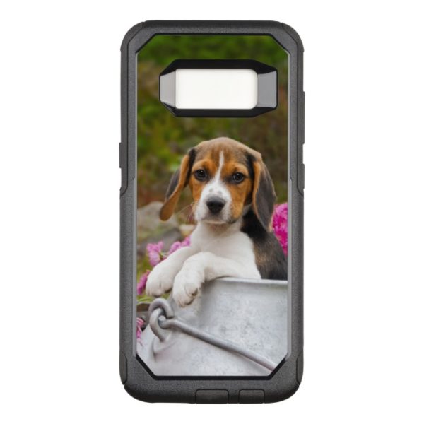 Cute Beagle Dog Puppy in Milk Churn with Flowers - OtterBox Commuter Samsung Galaxy S8 Case