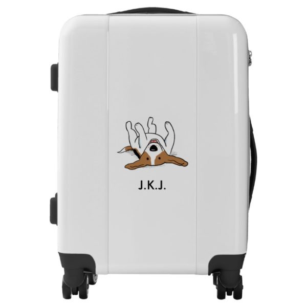 Cute Beagle Drawing with Custom Text Luggage