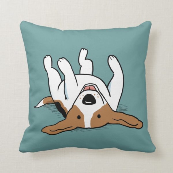 Cute Beagle Happy Cartoon Dog Animal Lover's Throw Pillow
