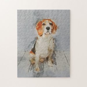 Cute Beagle Portrait Jigsaw Puzzle