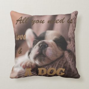 Cute french bulldog|| all you need is... throw pillow