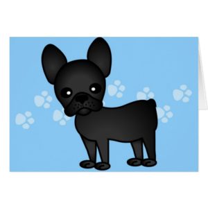 Cute French Bulldog Cartoon Black