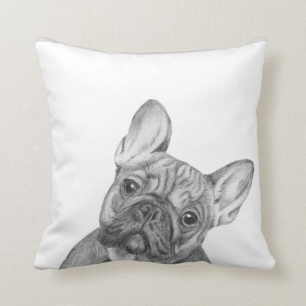 Cute French Bulldog cushion by Tracy Stone