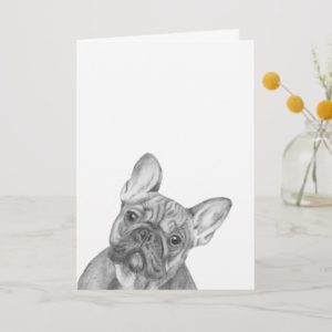 Cute French Bulldog greetings card