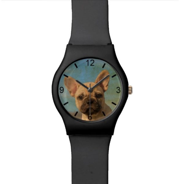 Cute French Bulldog Puppy Photo - women dial-plate Wristwatch