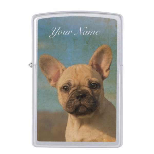 Cute French Bulldog Puppy Vintage - windproof Zippo Lighter