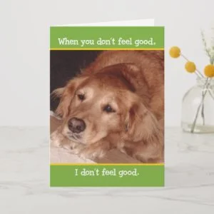 Cute Golden Retriever Get Well Card