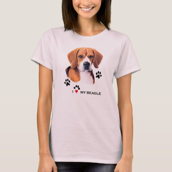 Cute I love My Beagle T-shirts