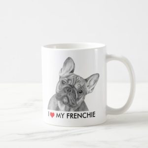 Cute "I love my Frenchie" French Bulldog mug