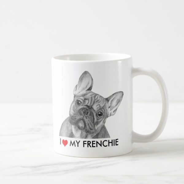 Cute "I love my Frenchie" French Bulldog mug