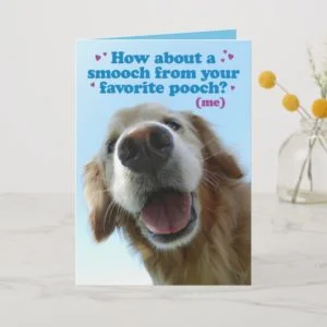 Cute Pooch Golden Retriever Birthday Card