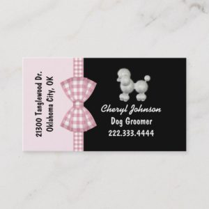 Cute Poodle Dog Groomer Business Card