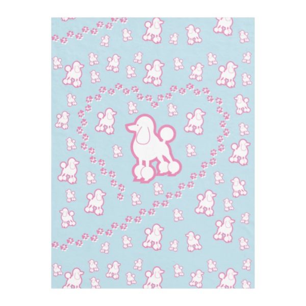 cute Toy Poodle Pattern Fleece Blanket