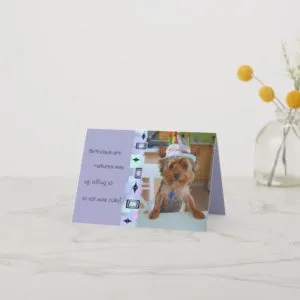 Cute Yorkie Birthday Card